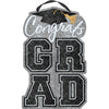 Happy Graduation Large Sign - Black, Silver, Gold
