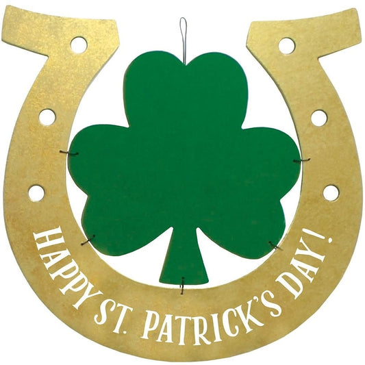 Happy St. Patrick's Day Horseshoe Hanging Sign