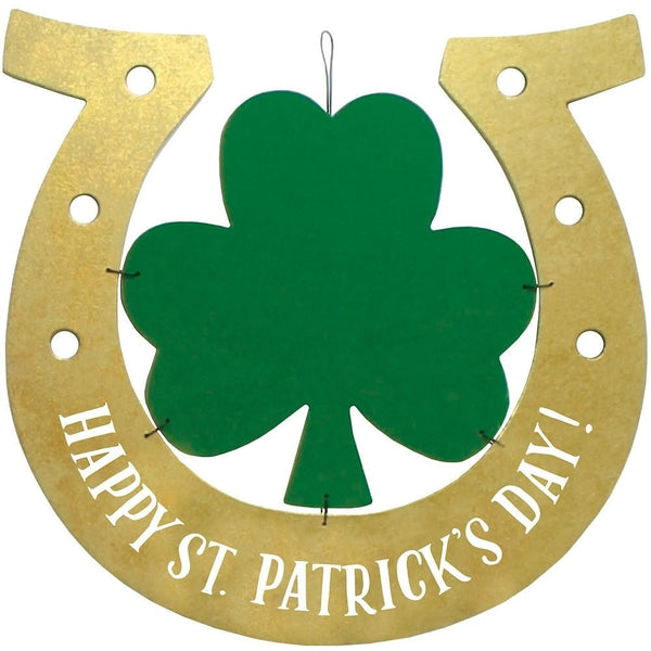 Happy St. Patrick's Day Horseshoe Hanging Sign