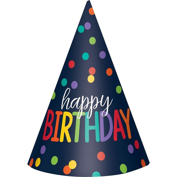 Birthday Accessories Rainbow Paper Cone Party Hat