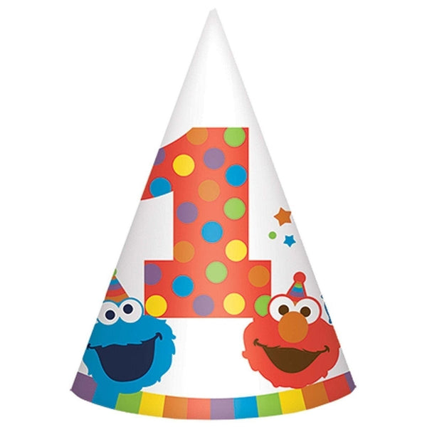 Sesame Street Elmo Turns One Paper Cone Hats