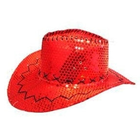 Cowboy Hat - Red Sequin
