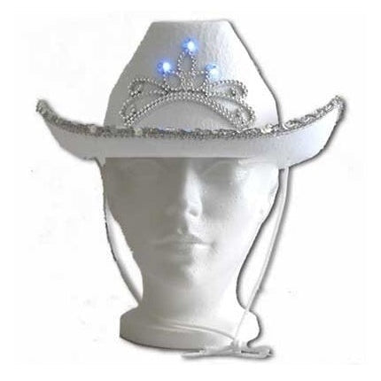 Hat - Cowboy W/Lights White