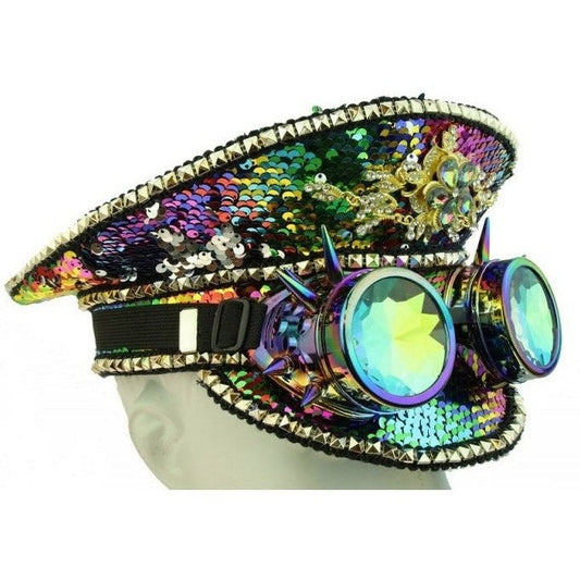 Hat - Festival Rainbow W/Goggles