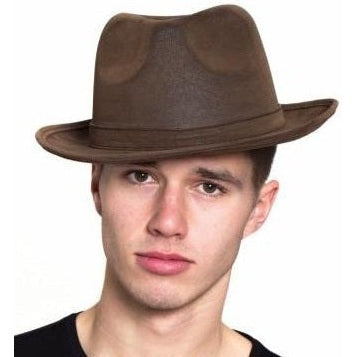 Hat - Gangster Leatherlike Brown