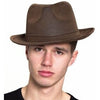 Hat - Gangster Leatherlike Brown