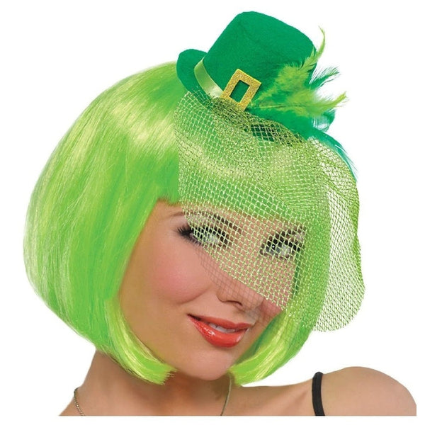 St. Patrick's Day Hat Hair Clip W/Feathers