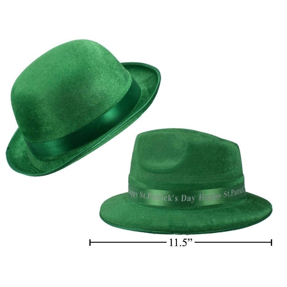 St. Patrick's Green Velvet Hat, 2Asst.