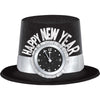 New Year's Clock Top Hat Black/ Silver