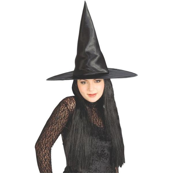 Hat - Witch Satin W/Black Hair