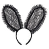 Black Lace Bunny Ears Headband