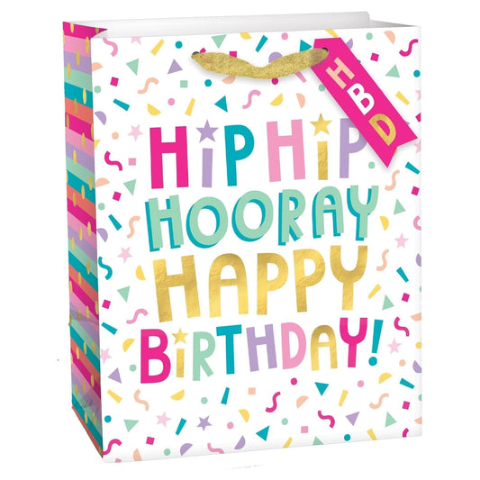 Hip Hip Hooray Birthday Medium Bag W/ Hang Tag