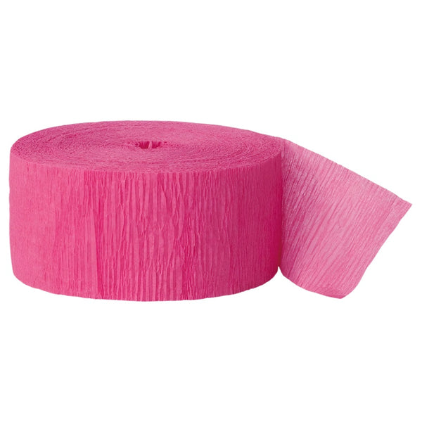 Hot Pink Crepe Streamer, 81 Ft