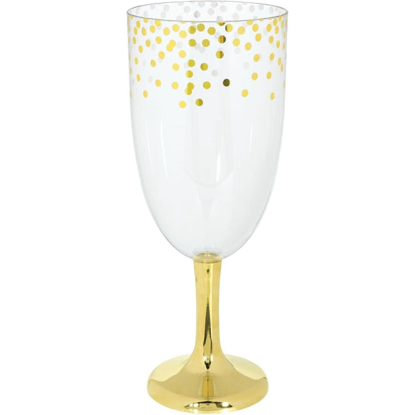 Hot-Stamped Tall Plastic Round Pedestal - Gold