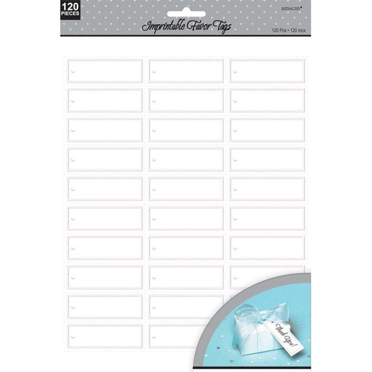 Imprintable Favor Tags - White