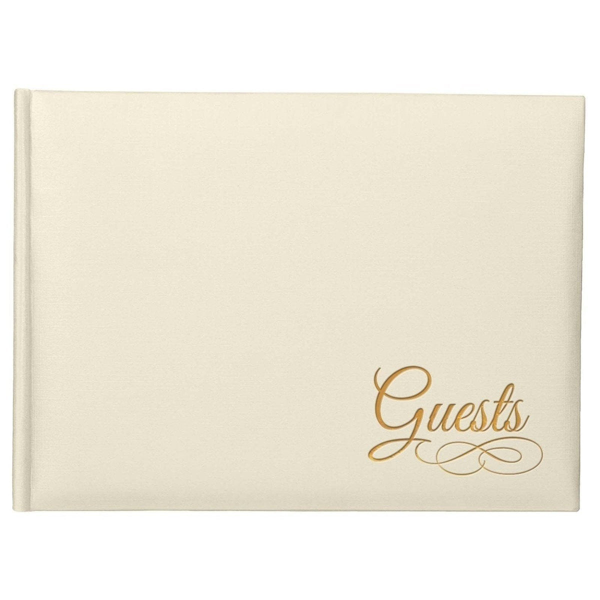 Ivory Guest Book W/Gold Detail