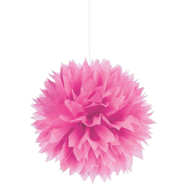 Jet Black Fluffy Paper Decorations, 3 Count