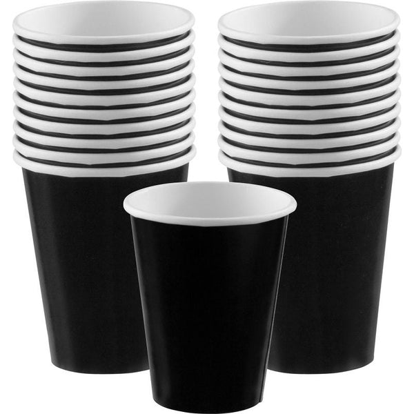 Jet Black Paper Cups, 9Oz. 20 Count