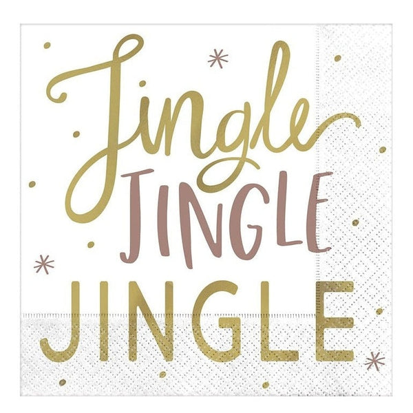 Jingle Jingle Jingle Beverage Napkins, Hot-Stamped