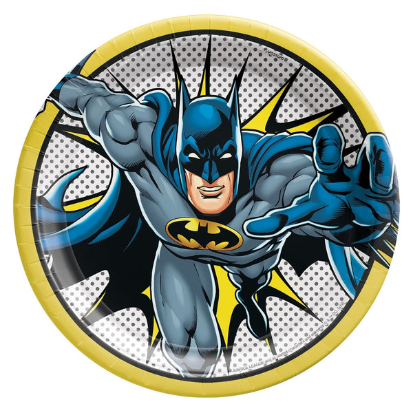 Justice League Heroes Unite Tm 9" Round Plates - Batman