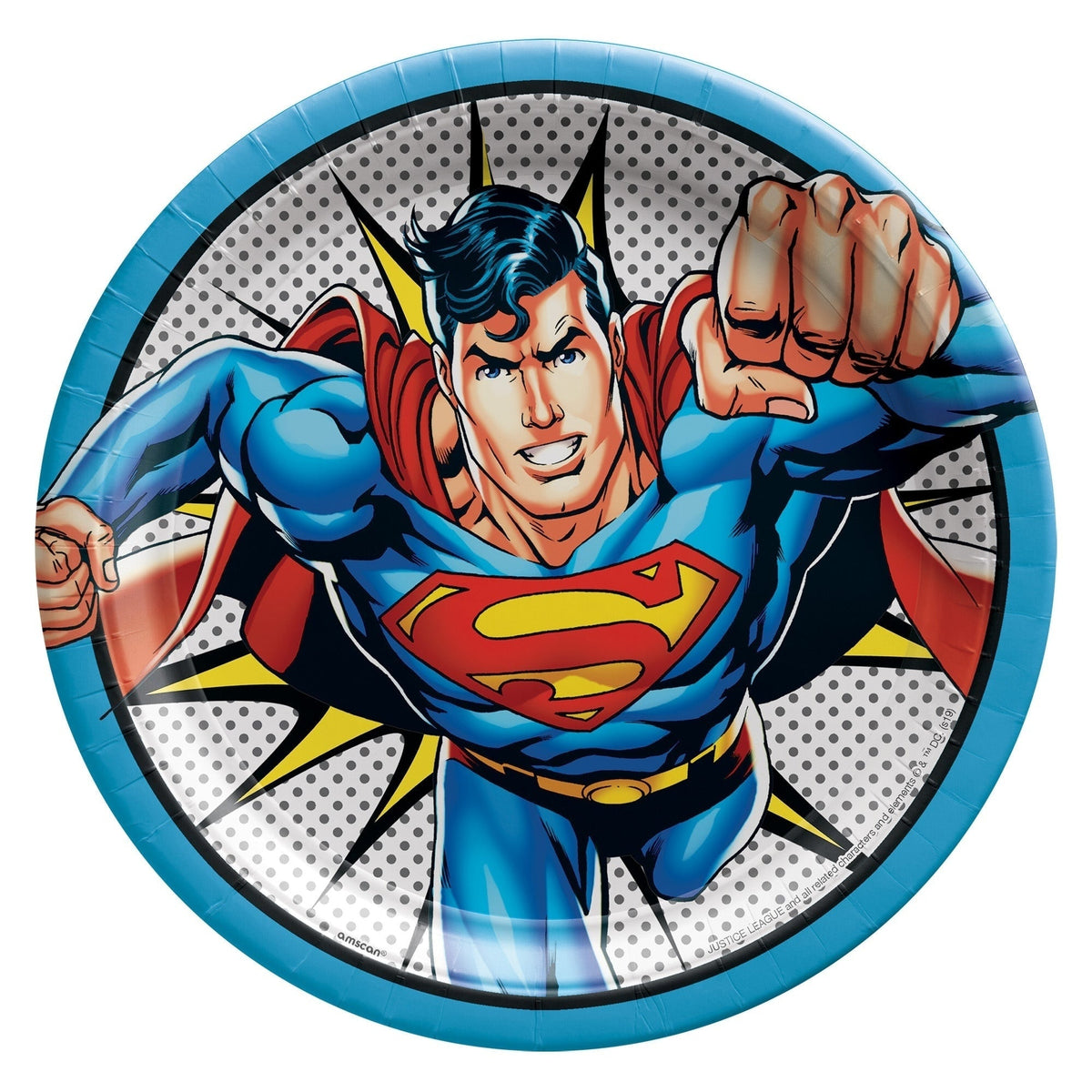 Justice League Heroes Unite Tm 9" Round Plates - Superman