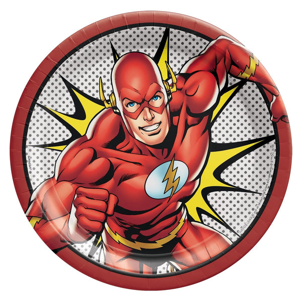 Justice League Heroes Unite Tm 9" Round Plates - The Flash