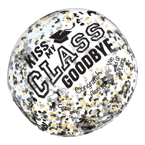 Kiss My Class Goodbye Large Inflatable Confetti Autograph Beach Ball