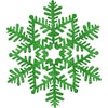 Large Glitter Plastic Snowflake Decoration - Green