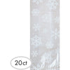 Large White Snowflake Cellophane Party Bags