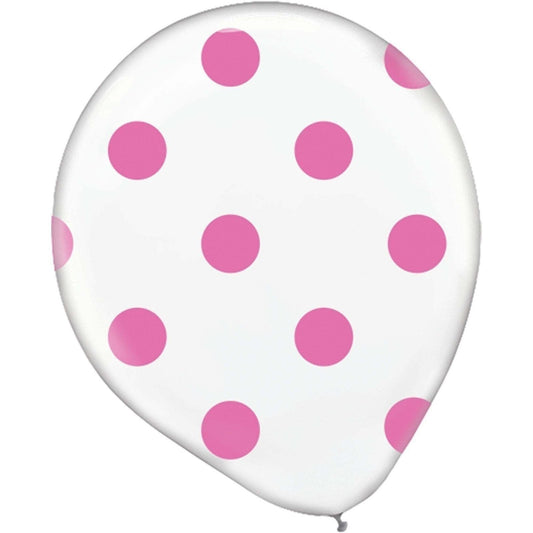 Latex Balloons Dots - Bright Pink