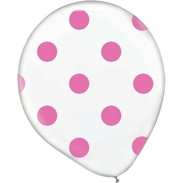 Latex Balloons Dots - Bright Pink
