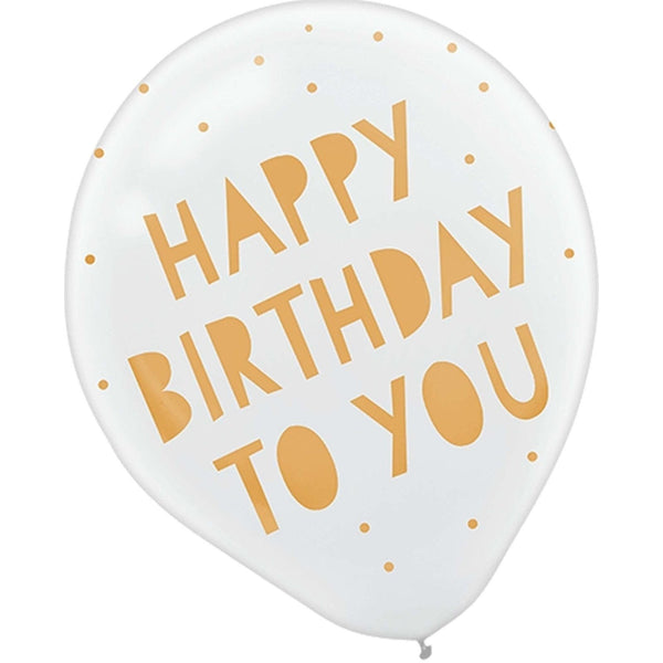 Latex Balloons High Count Bag - Happy Bday Wh/Cl/Bl