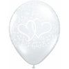 Latex Balloons High Count Bag - Hearts Entwined Clear