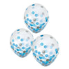 Latex Balloons W/ Confetti - Blue/Silver, 12"