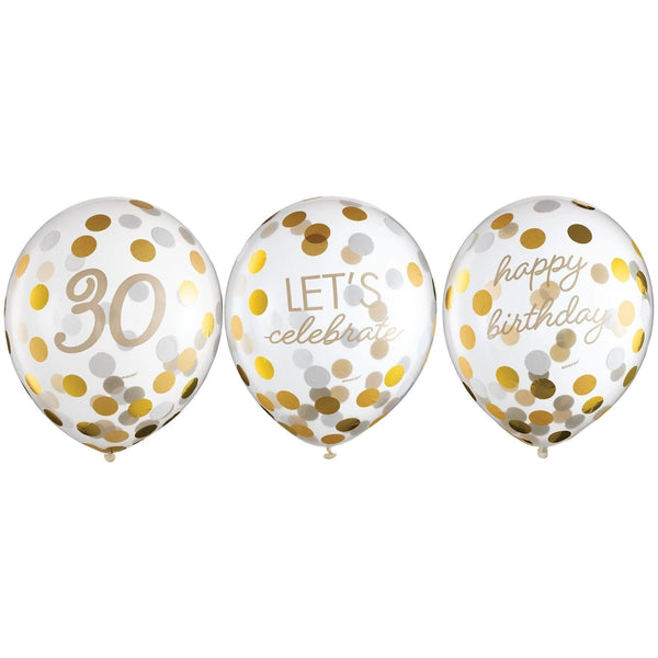 Golden Age Birthday 30Th Latex Confetti Balloon