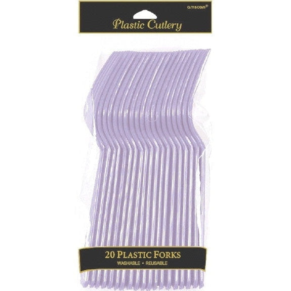 Lavender Plastic Forks 20 Count
