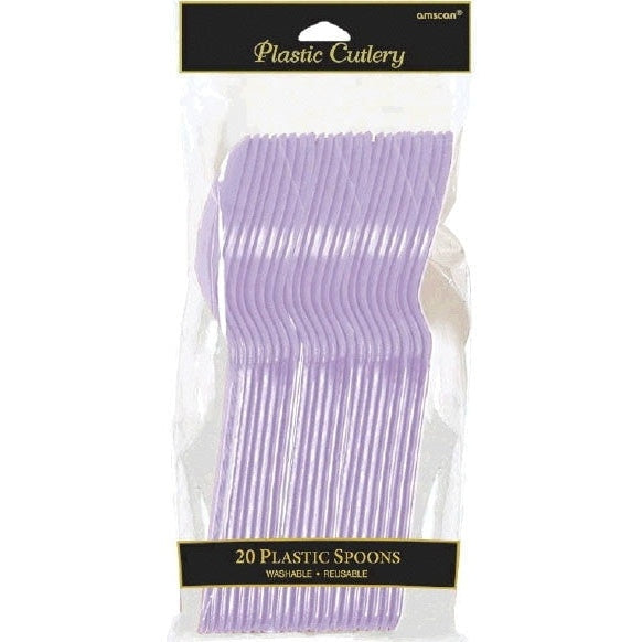 Lavender Plastic Spoons 20 Count