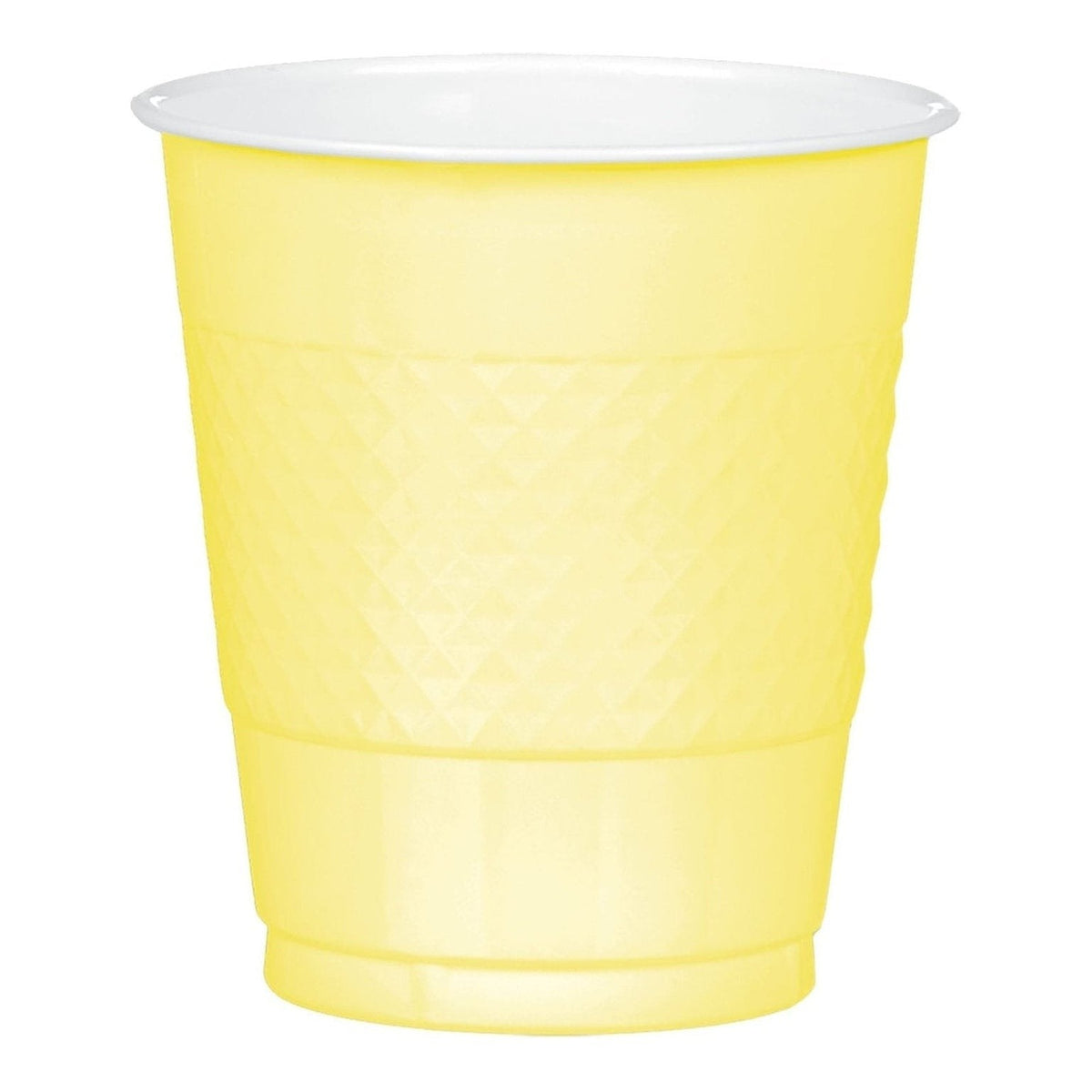 Light Yellow Plastic Cups, 12 Oz.