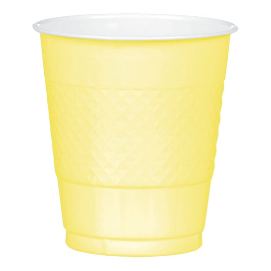 Light Yellow Plastic Cups, 12 Oz.