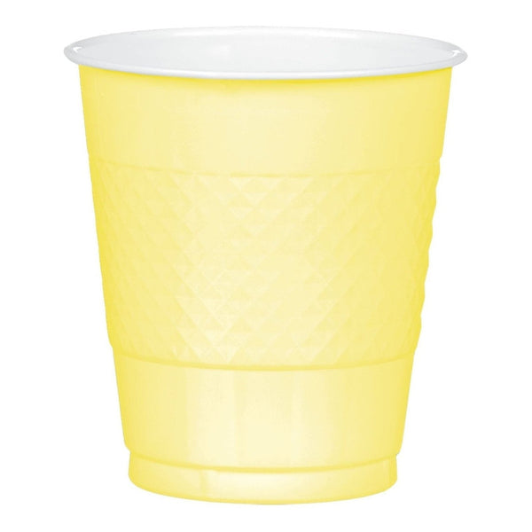 Light Yellow Plastic Cups, 12 Oz.