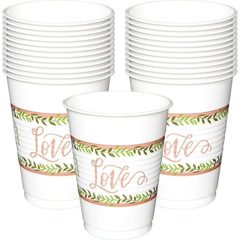 Love And Leaves Plastic Cups