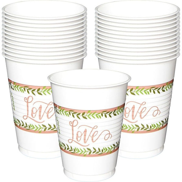 Love And Leaves Plastic Cups