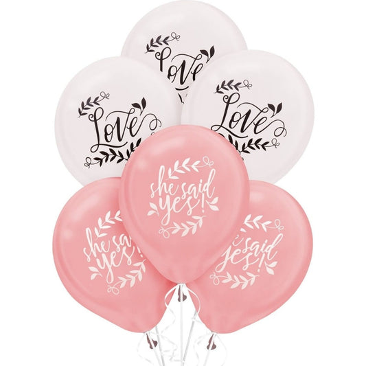 Love And Leaves Latex Balloons - Asst. Colors