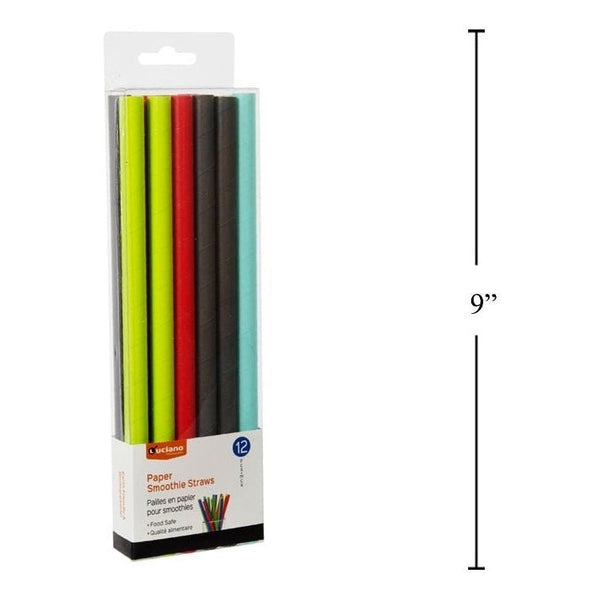 Luciano 12-Pc Paper Smoothie Straws