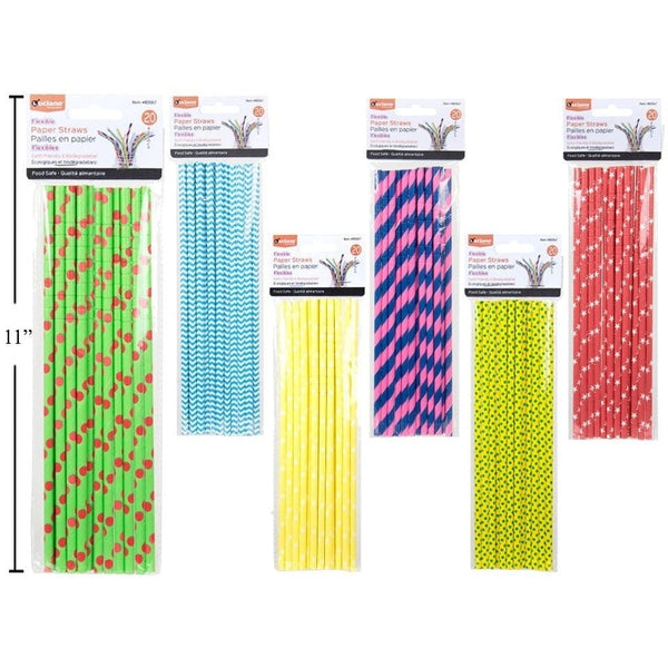 Luciano 20-Pc Flexible Paper Straws