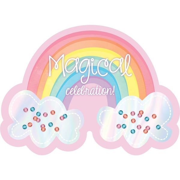Magical Rainbow Birthday Large Novelty Invitations