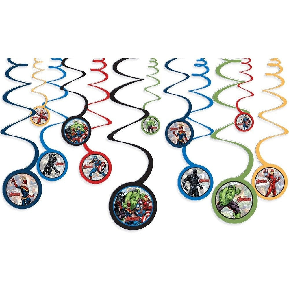Marvel Avengers Powers Unite Tm Spiral Decorations
