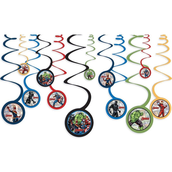 Marvel Avengers Powers Unite Tm Spiral Decorations