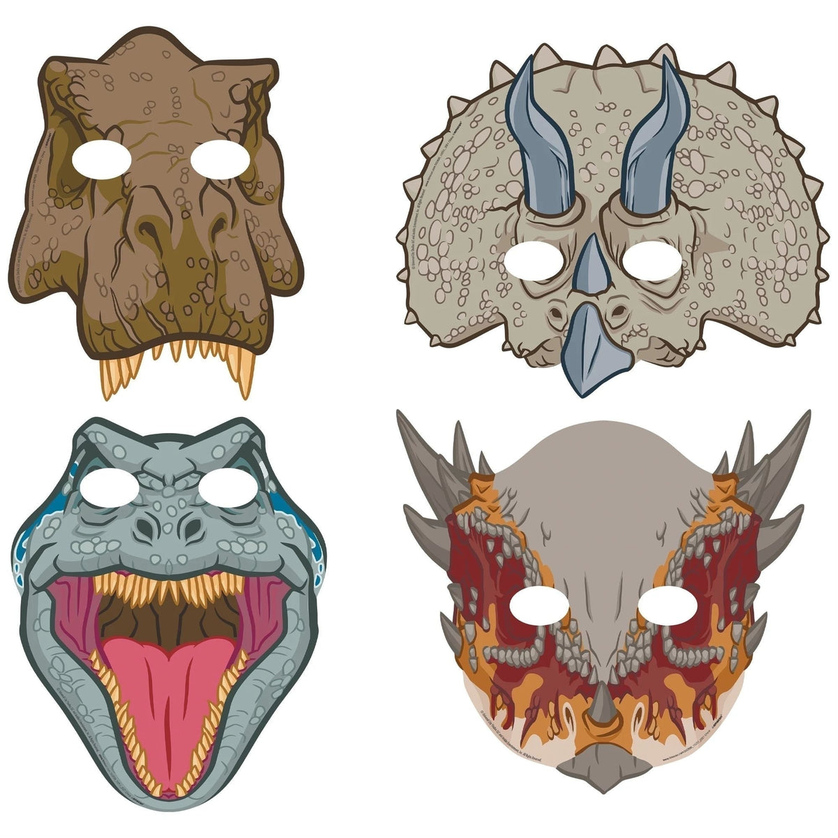 Jurassic World Into The Wild Paper Masks