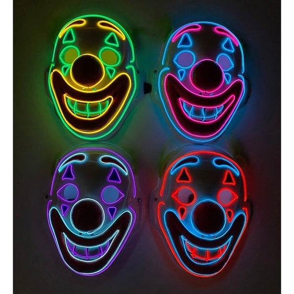 Light Up Rainbow Clown Mask